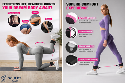 Sculpt Spell™ Ankle Resistance Bands with Cuffs